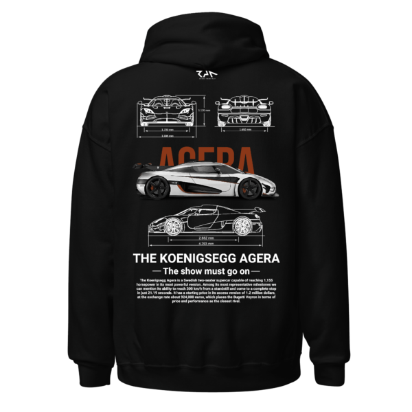 Hoodie negra KOENISGSEGG AGERA(Espalda)