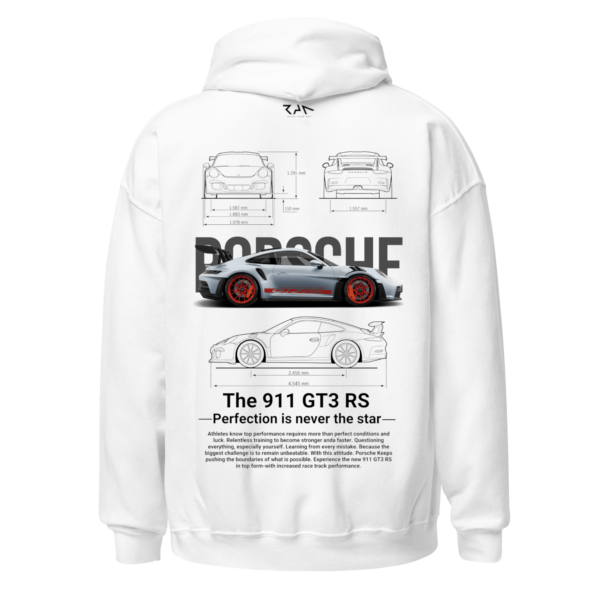 Hoodie blanca PORSCHE GT3RS espalda