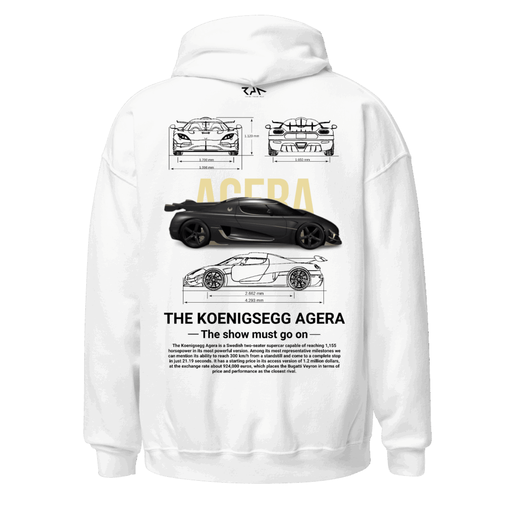 Hoodie banca KOENISGSEGG AGERA(Espalda)