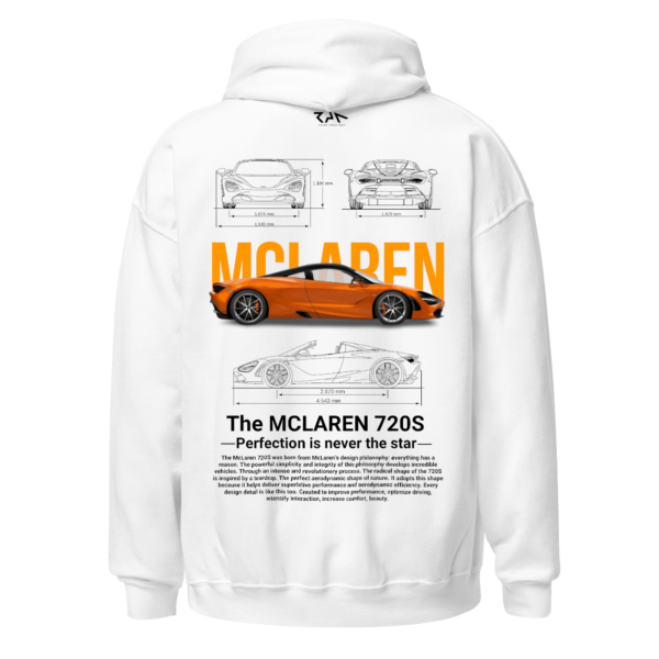 Hoodie blanca MCLAREN 720S.Espalda