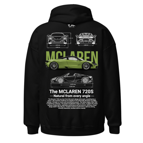 Hoodie olivo MCLAREN 720S.Espalda