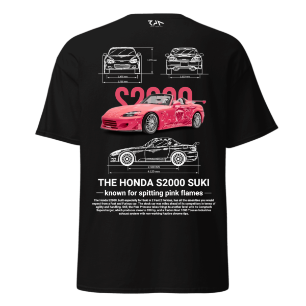 Playera negra HONDA S 2000 SUKI F&F(Espalda)