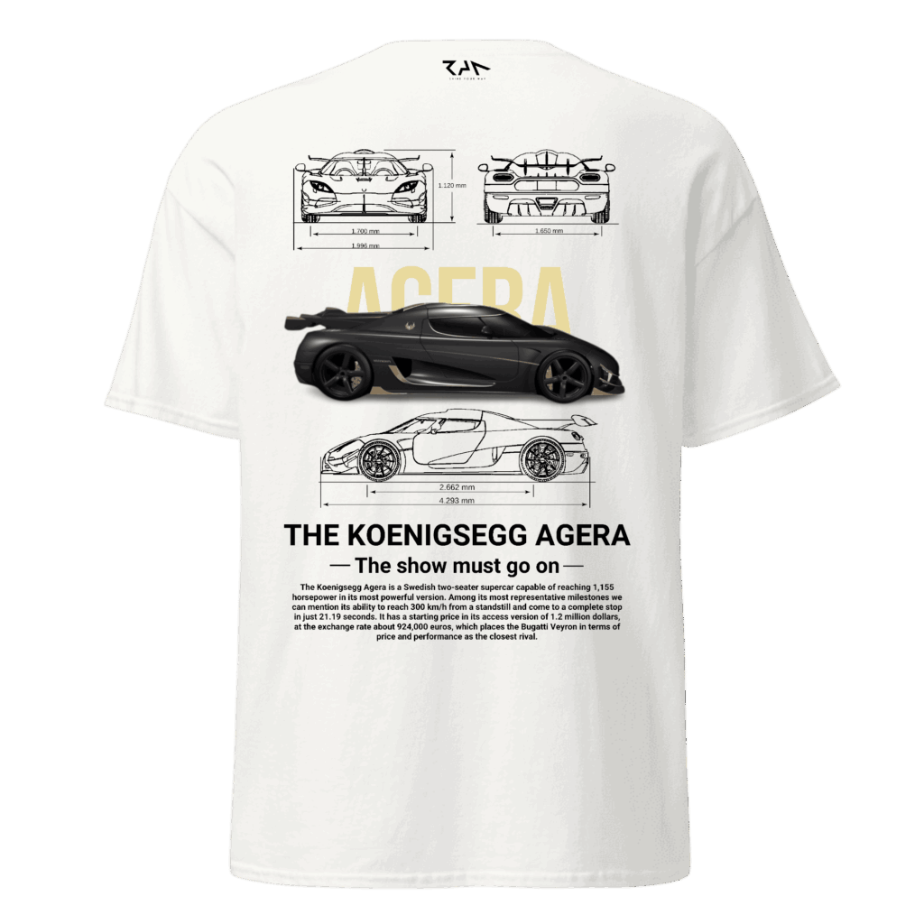 Playera blanca KOENIGSEGG AGERA(Espalda)