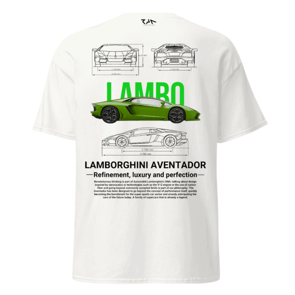 Playera blanca LAMBORGHINI AVENTADOR (Espalda)