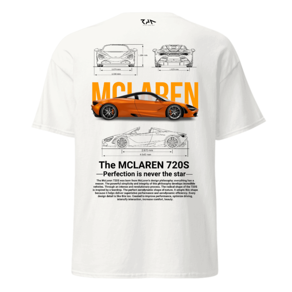 Playera blanca McLaren 720 S.Espalda