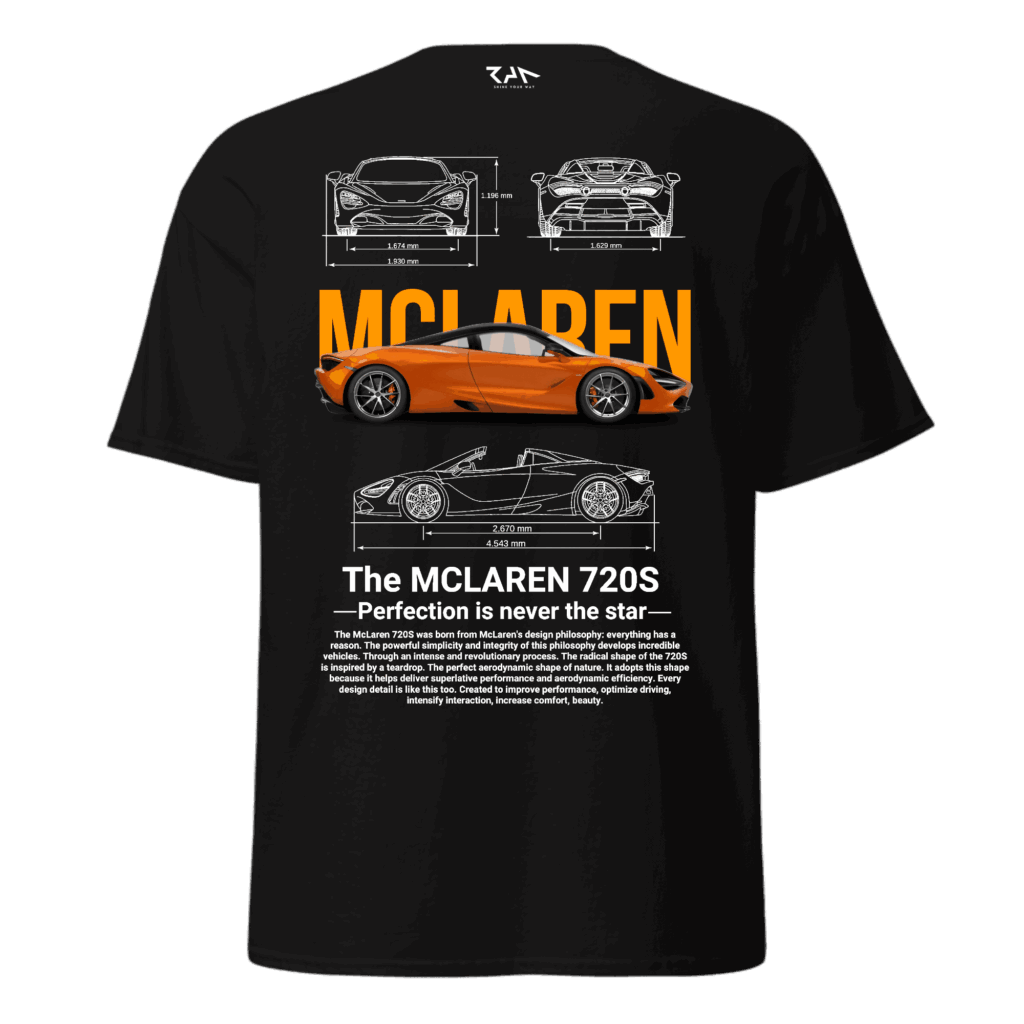 Playera negra McLaren 720 S.Espalda