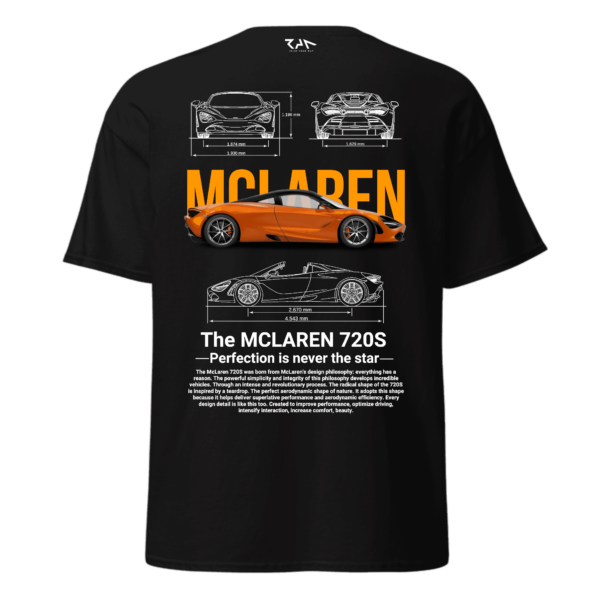 Playera negra McLaren 720 S.Espalda