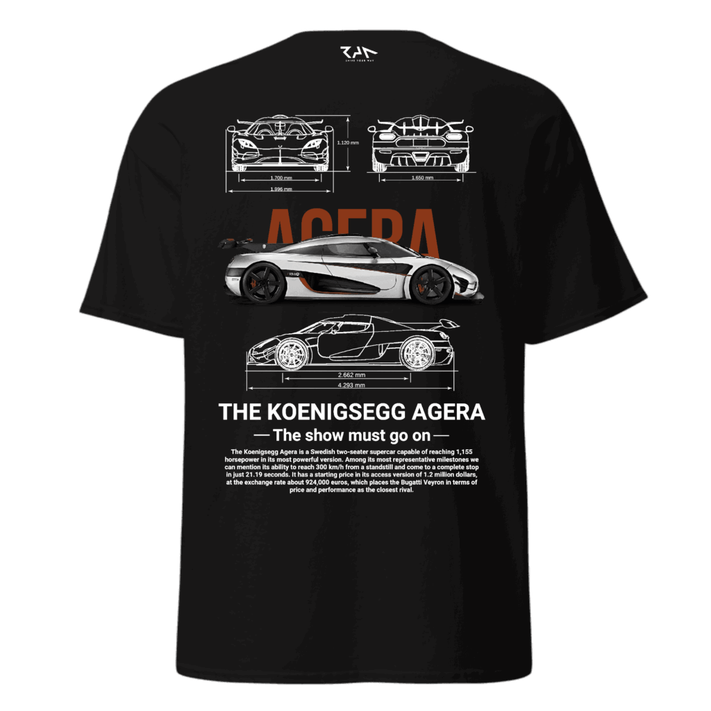 Playera negra KOENIGSEGG AGERA(Espalda)