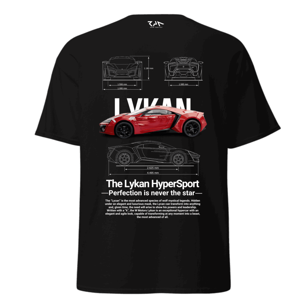 Playera negra LYKAN HYPERSPORT.Espalda