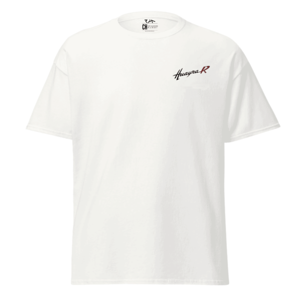 Playera blanca PAGANI HUAYRA R/R EVO.Frente