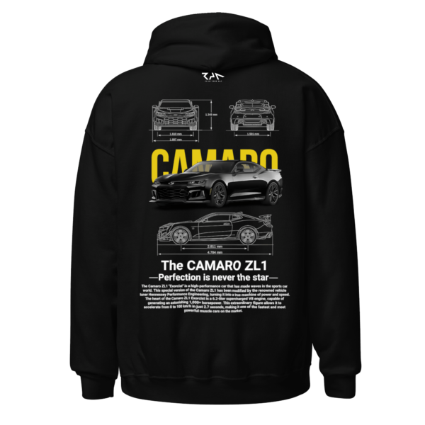 Hoodie negra CAMARO ZL 1 PANTHER.Espalda