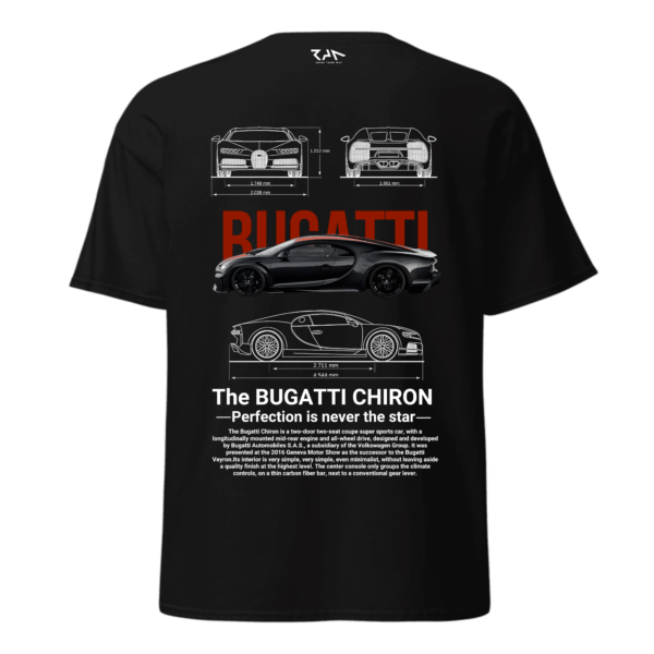 Playera negra BUGATTI CHIRON.Espalda