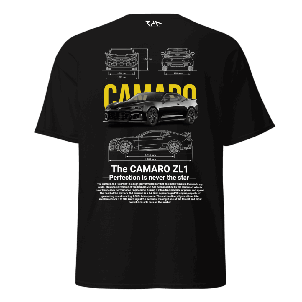 Playera negra CAMARO ZL 1 PANTHER.Espalda